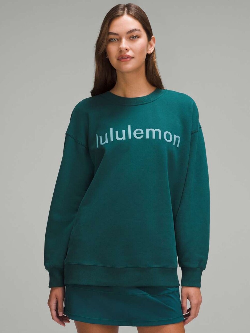 Lululemon Perfectly Oversized Crew  Fleece Sweashirt - Storm Teal|Green - S/M